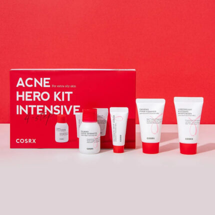 cosrx-acne-hero-kit-4-step-trial-set-cleanser,-essence,-spot-cream,-moisturizer