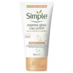 Simple Express Glow Clay Polish 150ml – 60-Second Exfoliating Brightener
